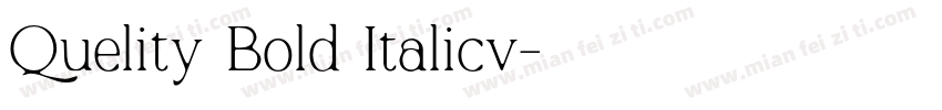 Quelity Bold Italicv字体转换